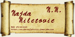 Najda Miletović vizit kartica